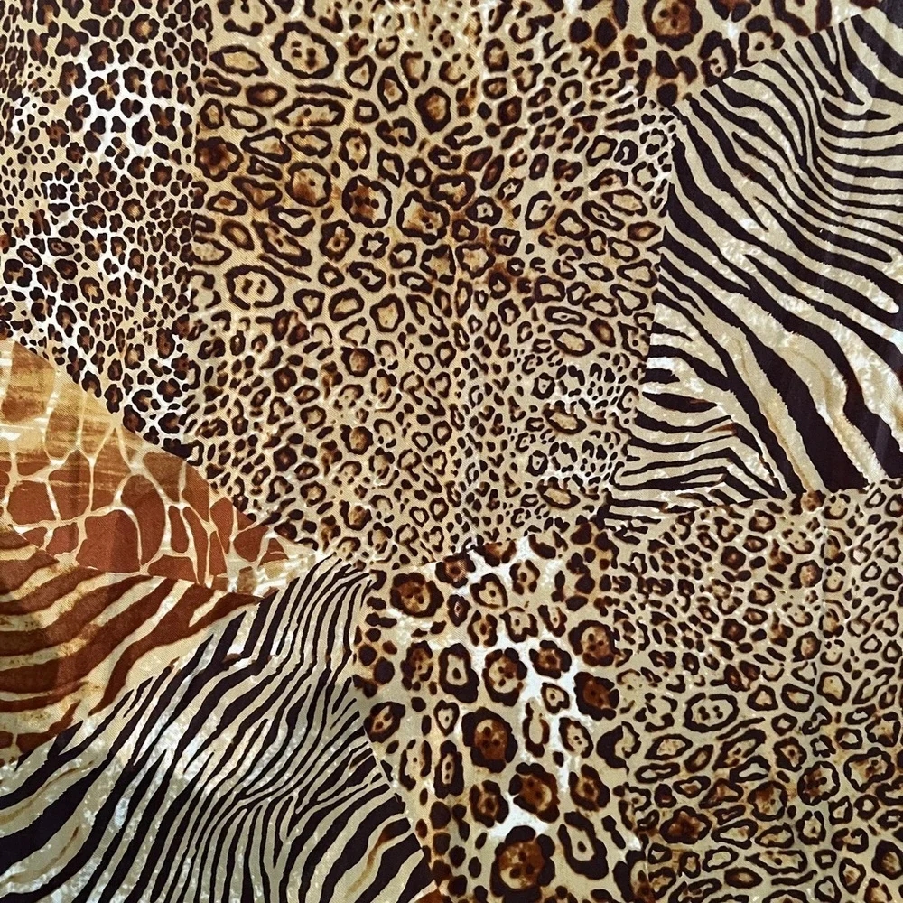 Leopard Print Scarf in Brown and Tan